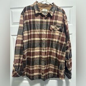 Legendary Whitetails Men's Buck Camp Flannel Shirt Burgundy 3XT
